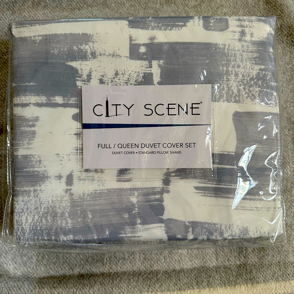 City Scene Full/Queen Duvet cover set